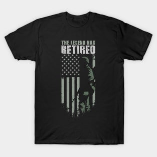 The Legend Has Retired T-shirt Funny Army Retirement Vintage Gift T-Shirt